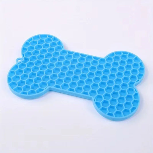 Bone-Shaped Silicone Licking Mat for Dogs – Slow Feeder Pad to Prevent Choking, Non-Slip Food Puzzle for Wet Food & Yogurt
