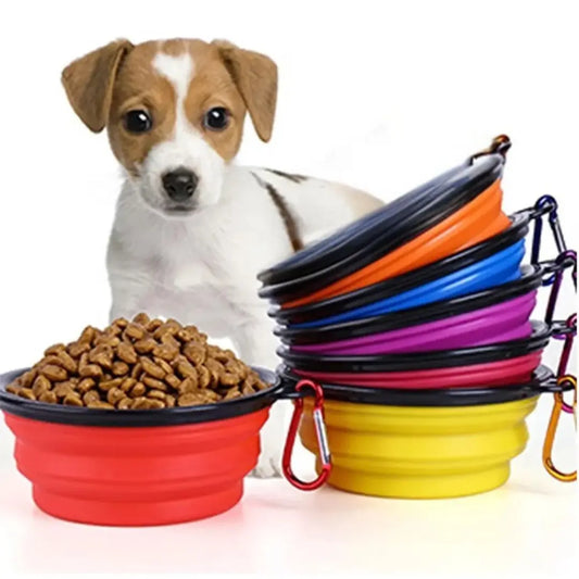 Foldable Silicone Pet Bowl - 350ML Portable Dog Cat Feeder for Travel, Hiking, and Walks - Lightweight & Durable