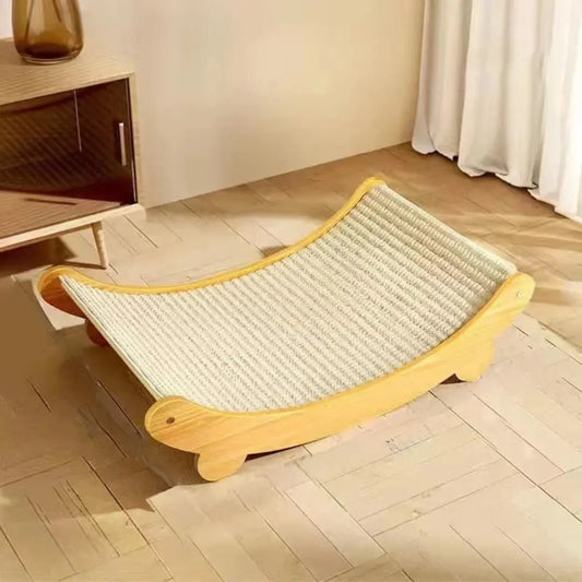 Wooden Cat Scratch Board & Bed - Detachable, Wear-Resistant Scratching Pad for Cats and Kittens