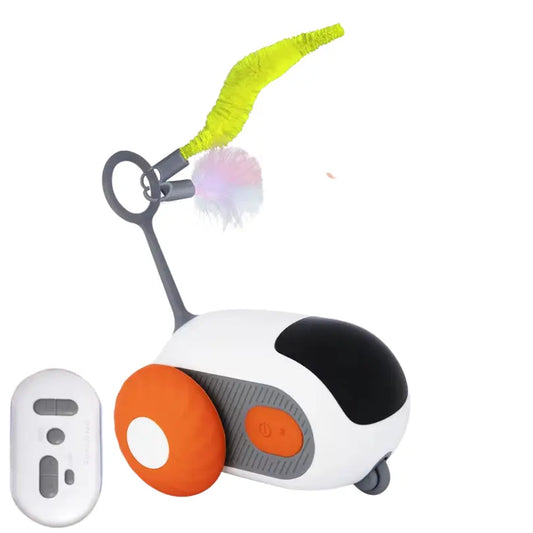 Smart Pet Chase Car - Auto-Rolling Interactive Toy with Remote Mouse for Cats & Small Dogs