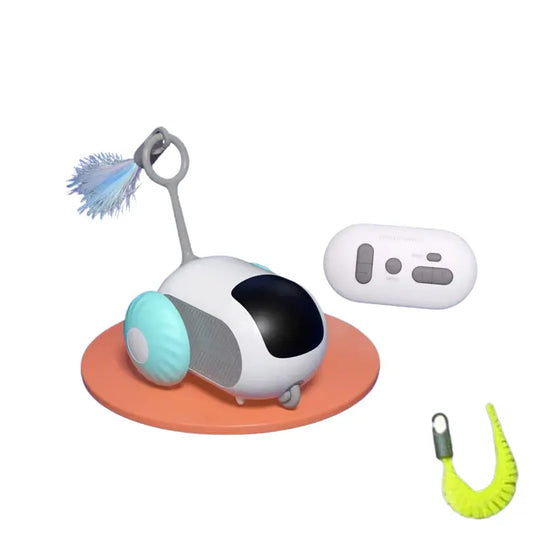 Smart Pet Chase Car - Auto-Rolling Interactive Toy with Remote Mouse for Cats & Small Dogs