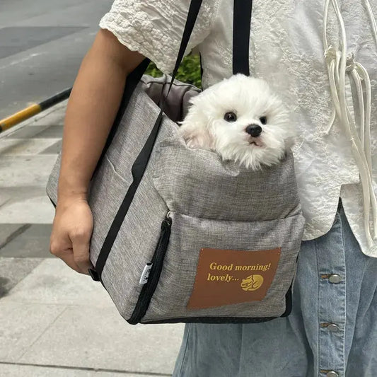 Portable Dog Car Seat Bed - Safe & Comfortable Travel Carrier for Small Dogs and Cats, Non-Slip Design