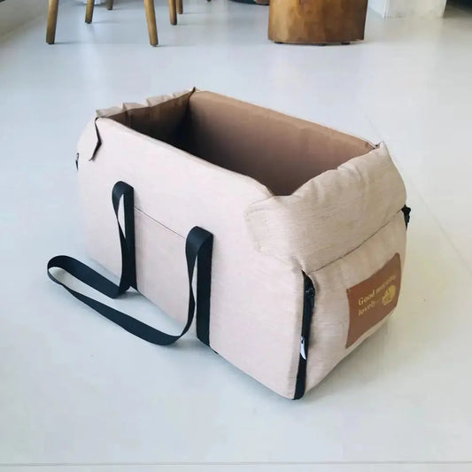 Portable Dog Car Seat Bed - Safe & Comfortable Travel Carrier for Small Dogs and Cats, Non-Slip Design