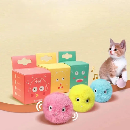 Interactive Cat Toys with Realistic Bird Chirps & Cricket Sounds – Plush Frogs & Bouncing EVA Balls