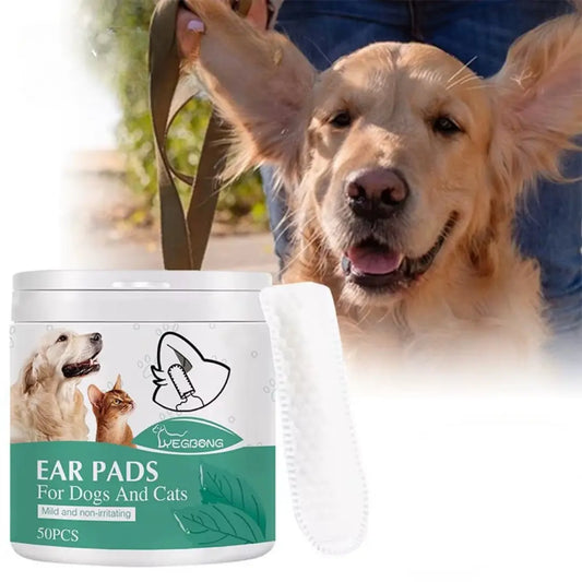 Pet Grooming Wipes – 50 Soft Disposable Wipes for Ears, Antibacterial & Hypoallergenic for Dogs/Cats