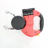 Dual Retractable Dog Leash with LED Lights – 360° Tangle-Free Swivel & Independent Braking, 3M Reflective Leads for Night Safety