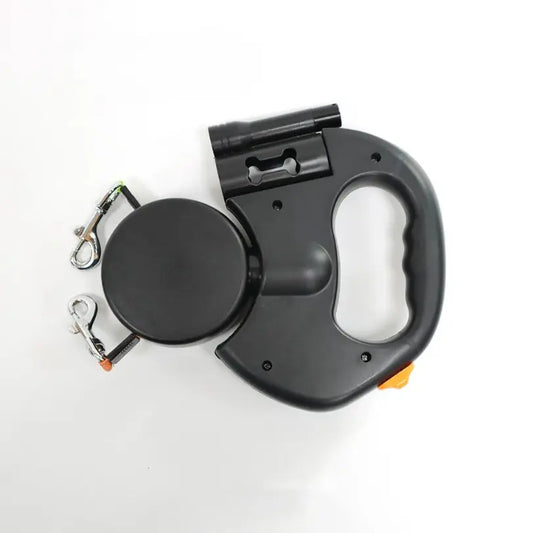 Dual Retractable Dog Leash with LED Lights – 360° Tangle-Free Swivel & Independent Braking, 3M Reflective Leads for Night Safety