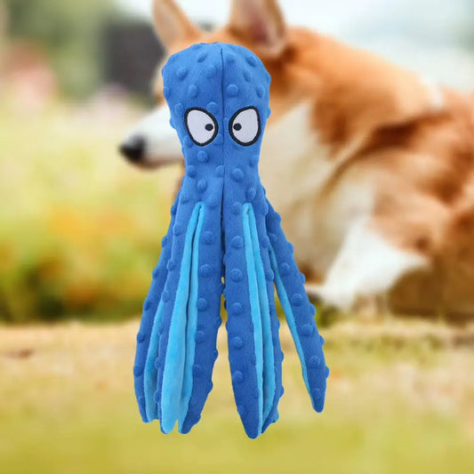 Octo-Buddy Interactive Dog Toy - Stuffing-Free Crinkle & Squeak Design for Pets