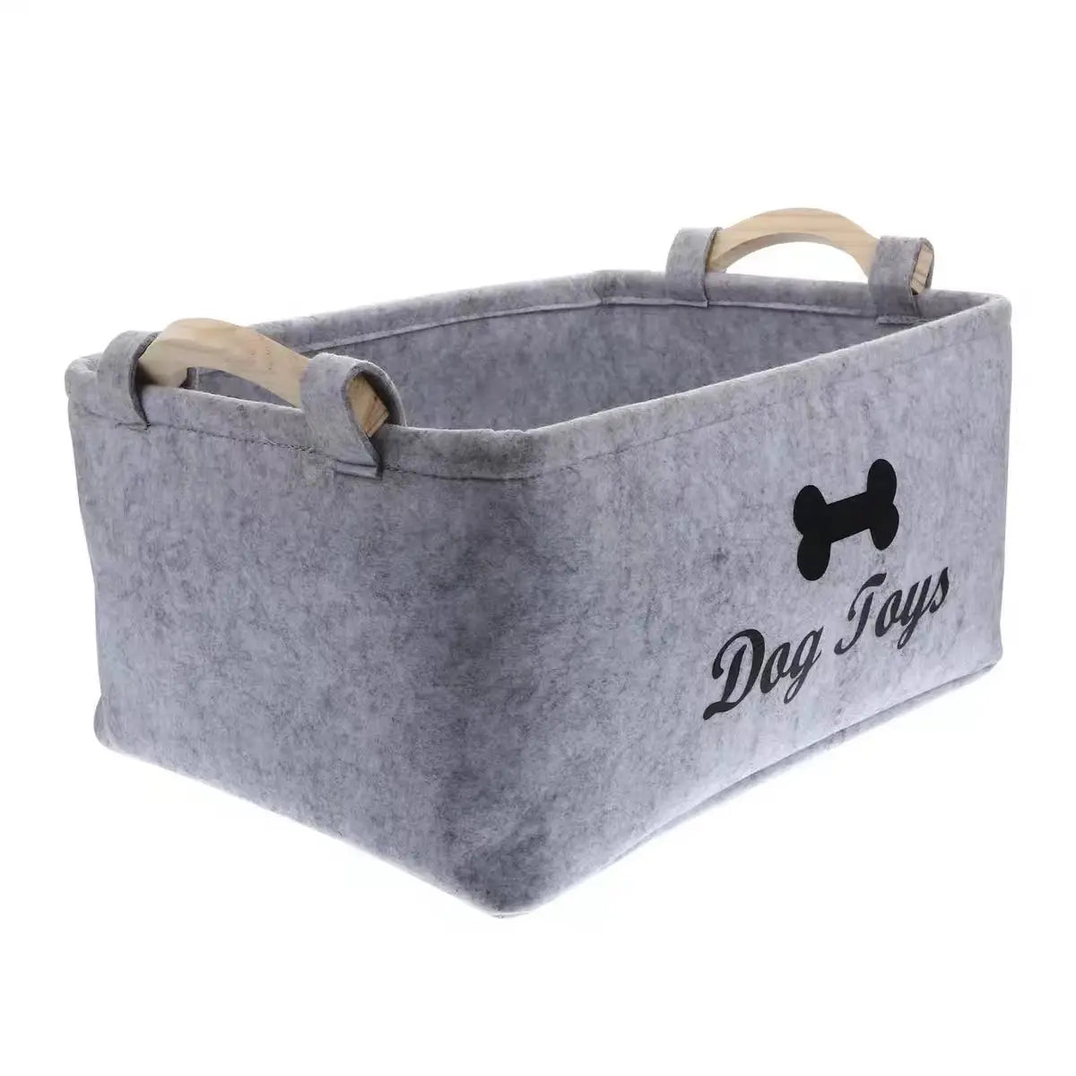 Pet Toy Organizer Box – Cute Felt Storage for Cat & Dog Accessories