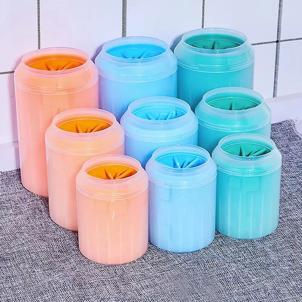 Portable Pet Paw Washer - Mud Removing Cup for Dogs & Cats - BPA-Free Silicone Brush