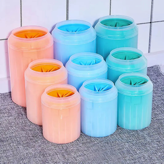 Portable Pet Paw Washer - Mud Removing Cup for Dogs & Cats - BPA-Free Silicone Brush