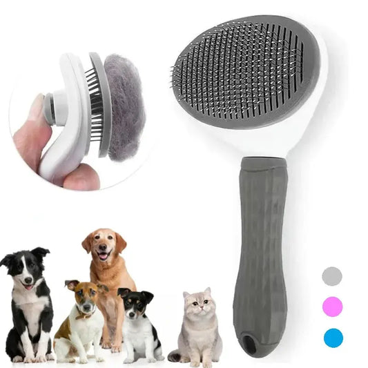 One-Click Pet Hair Remover - Automatic Deshedding Comb for Dogs and Cats, Grooming and Styling Tool