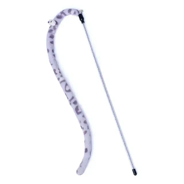 Whisker Wiggler Cat Teaser Wand - Colorful Caterpillar Feather Toy with Extendable Rod for Cats