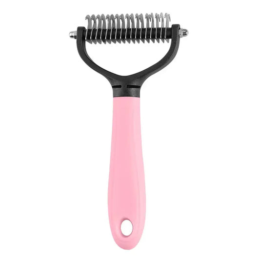  2-Sided Pet Dematting Comb – Safe Undercoat Rake for Dogs & Cats, Professional Grooming Tool for Mats, Tangles & Shedding