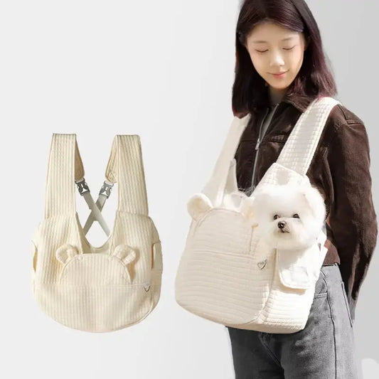 Comfortable Pet Carrier Backpack - Large Capacity Travel Bag for Small Dogs and Cats with Secure Snap Closure