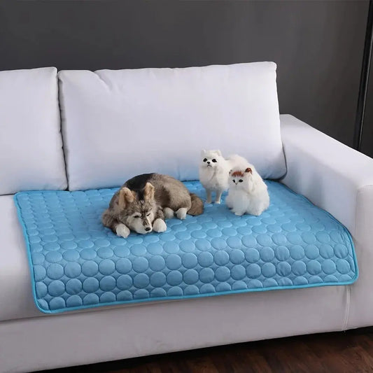 Pet Cooling Mat for Summer - Large Cold Bed for Dogs and Cats, Durable Ice Pad Sofa Blanket